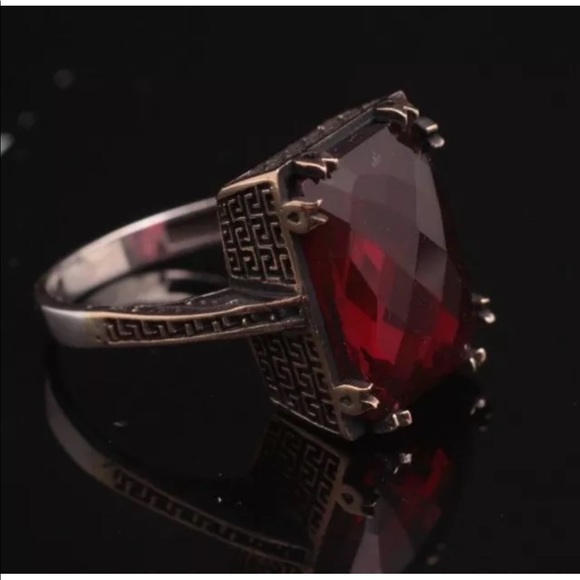 ♥️925 Sterling Silver Handmade Turkish Ruby Ring♥️ - Picture 3 of 9